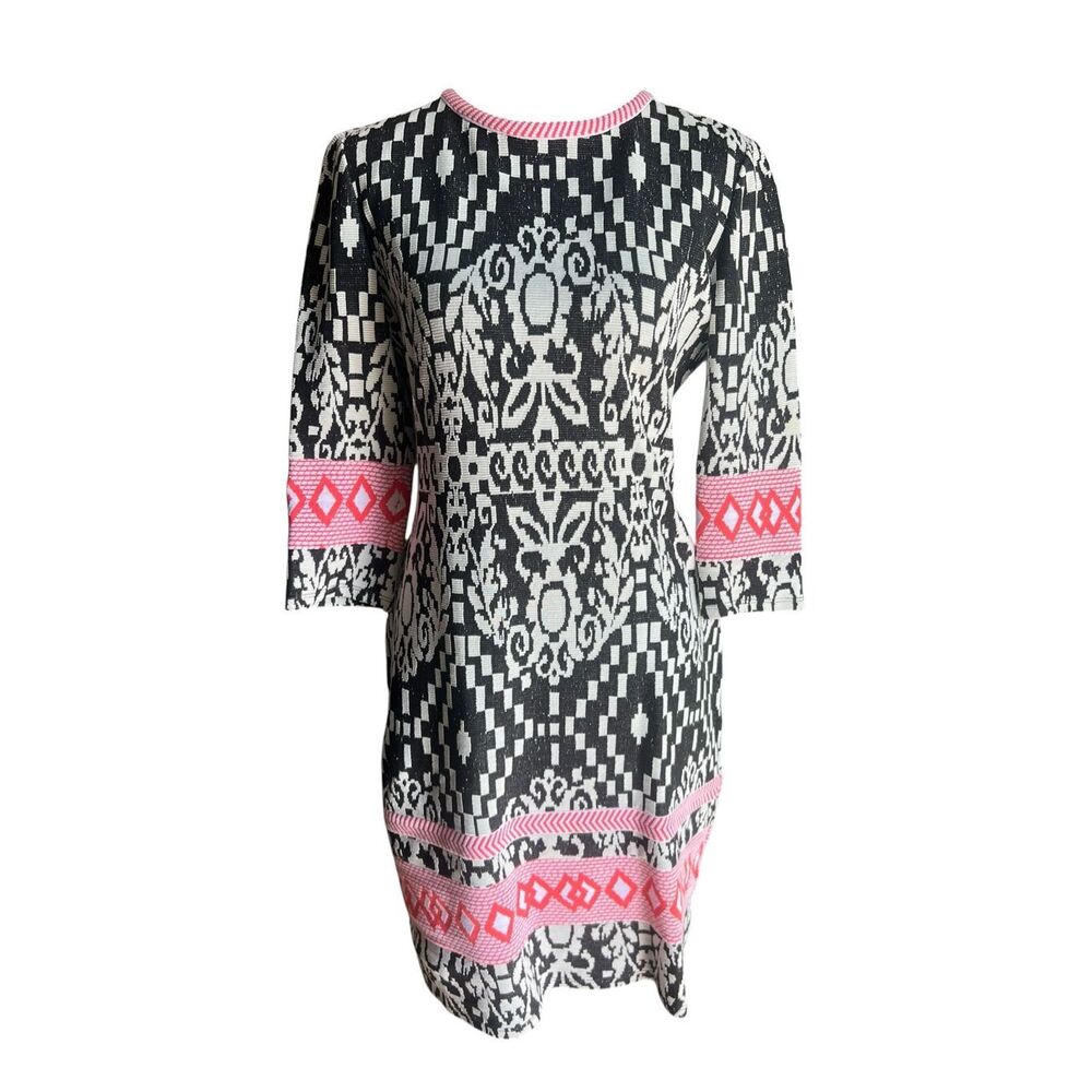 Yoana Baraschi Made in NYC Figure Flattering Stretch Knit feminine Dress Medium